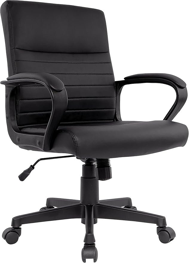 Staples Tervina Luxura Mid-Back Manager Chair, Black, 2/Pack