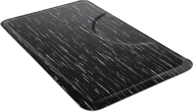 Saloniture 3 ft. x 5 ft. Salon & Barber Shop Chair Anti-Fatigue Floor Mat - Marble Rectangle - 1/2 in. Thick