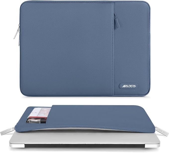 MOSISO Laptop Case 15 inch, 15 inch Laptop Sleeve Compatible with MacBook Air M5 A3448 M4 A3241 M3 A3114 M2 A2941 2026-2023, Dell XPS, Polyester Vertical Computer Sleeve Bag with Pocket, Steel Blue