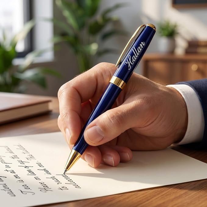 Ancolo Personalized Luxury Ballpoint Pens Writing Set Fancy Nice Gift Pen Set for Friends Executive Business Office - Custom with Your Name or Message with 10 extra Refills