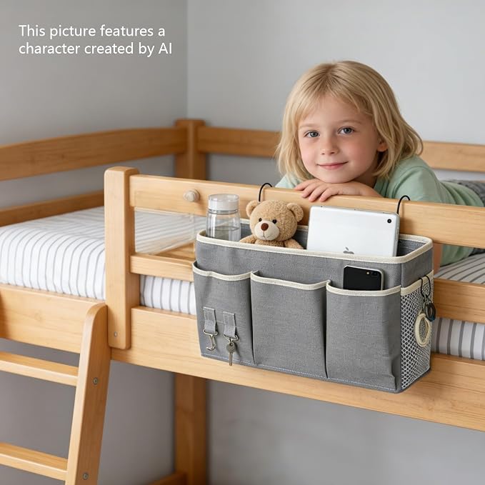 1 Large+1 Small No Drill Bedside Hanging Caddy, Multi-Size Multi-Scene Storage Organizer, House Gift