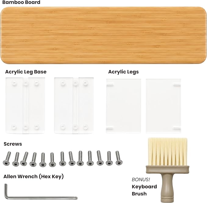 Bamboo Monitor Riser, Wide Desktop Monitor Stand for Desk with Clear Acrylic Legs, 31.5 x 8inch Bamboo Wood Shelf, Fit Keyboard, Home Office Workspace Accessories, Study Stationaries Storage (Natural)
