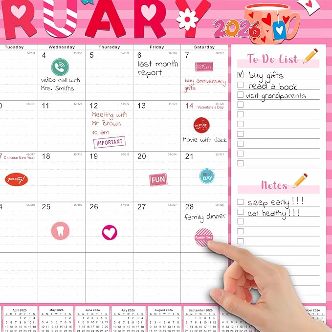Lateefah Desk Calendar 2026, Large 22'' x 17'' Desk Calendar 2026-2027, 18 Month Desktop Calendars for Home & Office, Use Jan 2026 to June 2027
