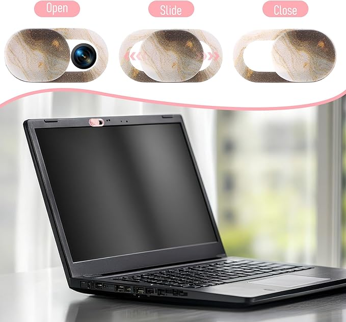 8PCS Webcam Cover Slide, Colorful&Marble Laptop Camera Cover Slide Computer Phone Camera Covers Privacy Protector for Protect Your Visual Privacy