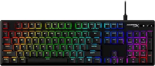 HyperX Alloy Origins PBT - Mechanical Gaming Keyboard, Keycaps, RGB Lighting, Compact, Aluminum Body, Adjustable Feet, Customizable with NGENUITY, Onboard Memory Clicky Switch, Black