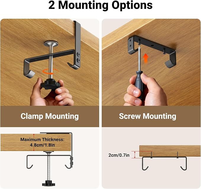 Housolution Under Desk Cable Management Tray, 36'' Cord Management | Premium Fabric Cable Storage Organizer, No Drilling Clamp/Screw Mount Cord Organization Tray for Office Home