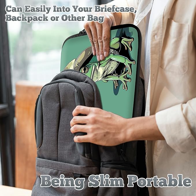 Universal Tablet Laptop Sleeve Case 10 inch, Green Frog Slim Carrying Case Durable Handbag Travel Laptop Bag for 7 to 10-inch Laptops/Notebook/Kids Tablet/ipad/eBook Readers