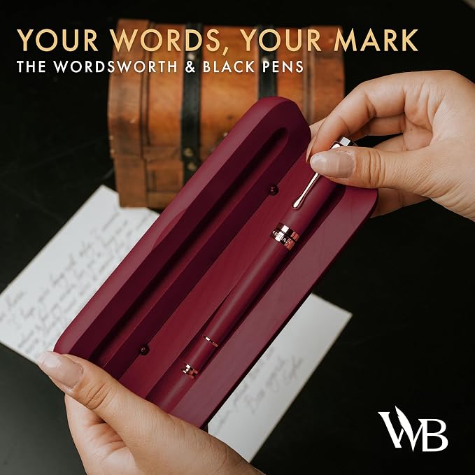 Wordsworth and Black Rollerball Pen-Stunning Luxury Pen Bamboo Violetwood Gold Finish, Refillable, Best Roller Ball Gift Set Pen for Men & Women, Ink Refill,Point Office Pens for Writing