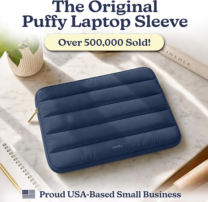 Vandel The Original Puffy Laptop Sleeve Case, 13-14 inch Laptop Sleeve Bag Case 13.3 Inch, Compatible with MacBook Air 13, Pro 14/13 iPad Pro 12.9, HP Dell ASUS, Computer Bag Cover