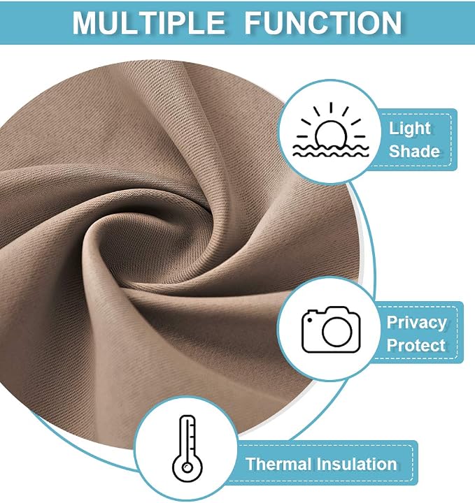 RYB HOME Privacy Curtain for Sliding Glass Door, Light Block Noise Reduce Insulated Curtain Screen Ceiling to Floor for Locker Room Basement Bedroom Closet, 100 inch Wide x 96 inch Long, Cappuccino