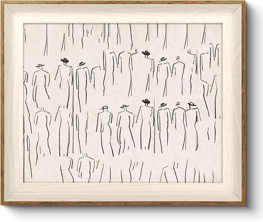 VIYYIEA Framed Wall Art for Living Room, Sketch Canvas Prints, Minimalist Home Decor, Abstract Painting Picture, Bathroom Wall Decor Gifts for Friends or Family - 12L x 10W