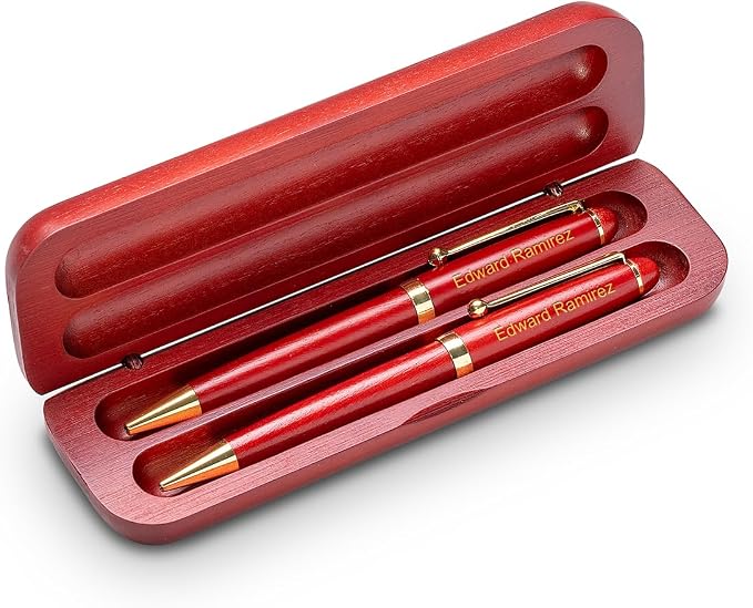 Executive Gift Shoppe | US Marines Personalized Cherrywood Double Pen and Box Set