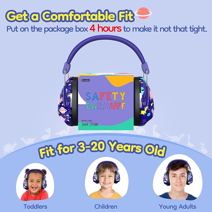 Noise Cancelling Headphones for Kids Adults: 27SNR Adjustable Ear Muffs for Noise Reduction- Kids Ear Protection for Monster Jam, Airplane, Fireworks, Concerts and Sports Events
