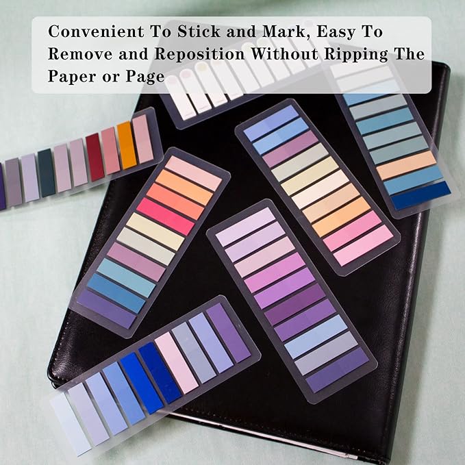 ELII 600 Pcs Index Tabs Page Markers,Transparent Sticky Notes,Book Page Tabs, Writable and Repositionable StickyTabs