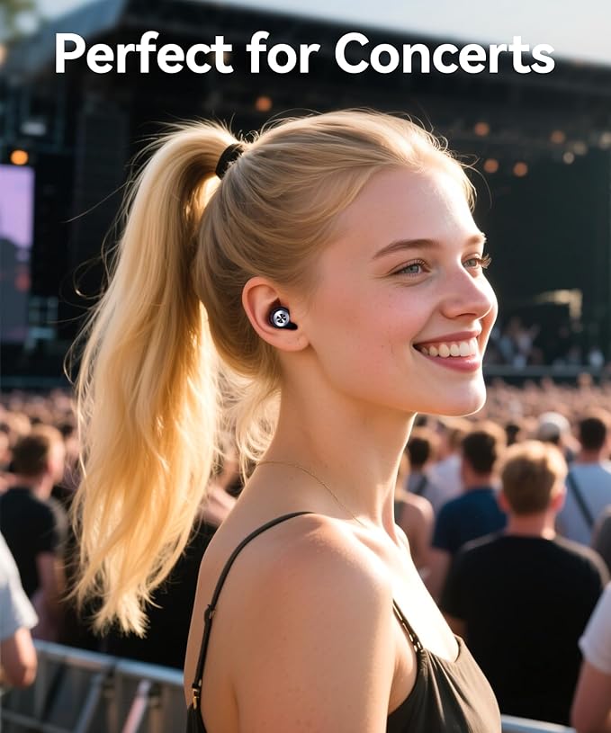 Ear Plugs 50dB Noise Cancelling - Reusable Soft Silicone Earplugs for Sleeping, Concert, Snoring, Shooting, Work, Motorcycle, Airplane | 7 Eartips & Portable Case (Black)