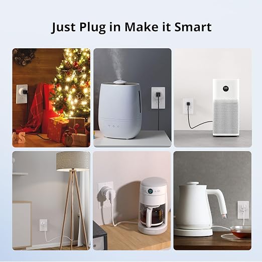Smart Plug Compatible with Alexa and Google Home, WiFi Smart Outlet Socket Remote Control Timer Function, Only 2.4GHz Network