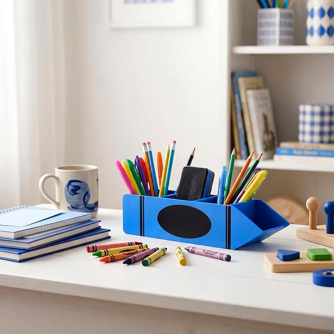 Magnetic Teacher Pencil Holder Gift Personalized Name Pen Holder for Whiteboard Magnetic DIY Teacher Desk Organizer Container Decor for Classroom School Office Supplies(Crayon)