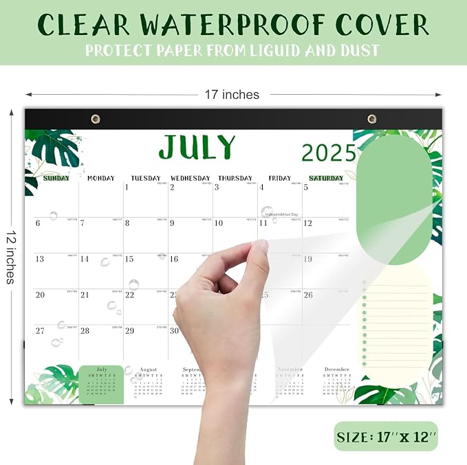 Desk Calendar 2026, 18 Months Calendar Runs from January 2026 to June 2027 Large 17 x 12 inch Desktop or Wall Monthly Calendar Planner for Home School or Office, Green