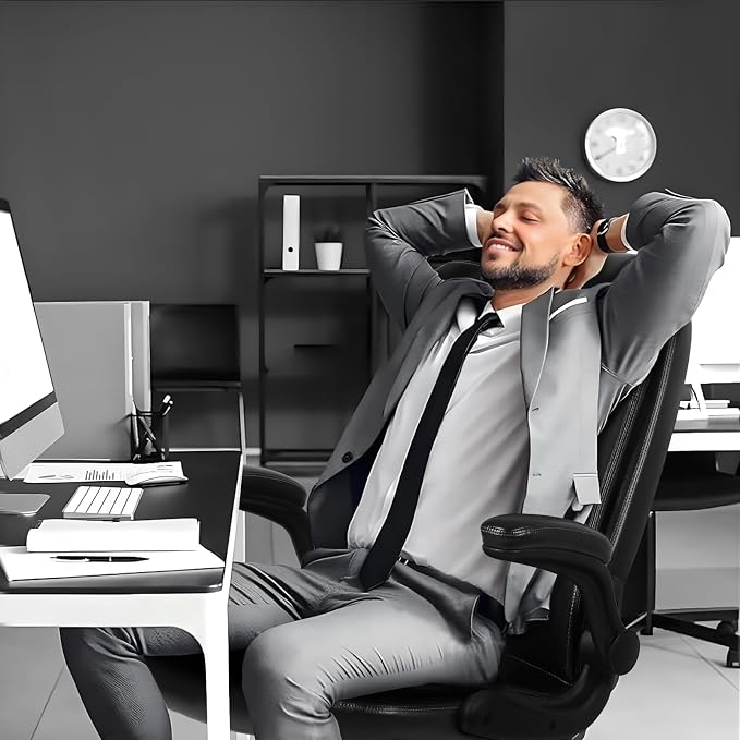 VITESSE Ergonomic Office Chair, Big and Tall Executive Office Chair | Office Chair with Flip-up Armrests,High Back Lumbar Support Home Computer Desk Chair, Heavy and Duty Computer Chair (Black)