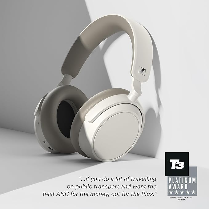 Sennheiser ACCENTUM Plus Wireless Bluetooth Noise Cancelling Headphones - Quick-Charge Feature, Up to 50HR Playtime, Adaptive Hybrid ANC, for Traveling, School & Work, Black