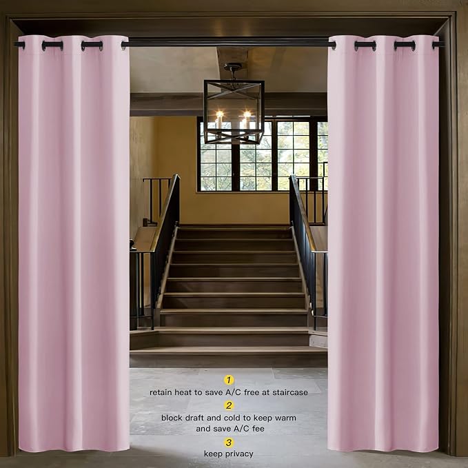 NICETOWN Room Darkening Curtain for Kids Bedroom Nursery Essential Thermal Insulated Solid Grommet Top Drape Panel (Lavender Pink=Baby Pink, 1 Panel, 42 x 84 inch)