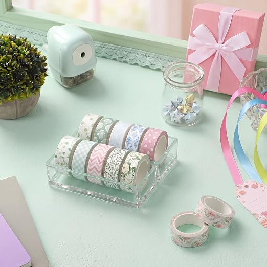 12 Rolls Watercolor Floral Washi Tape Set 15 mm Vintage Flower Decorative Masking Tape for Summer School Arts DIY Craft Scrapbook Journal Supplies Gifts(Watercolor,Garden)