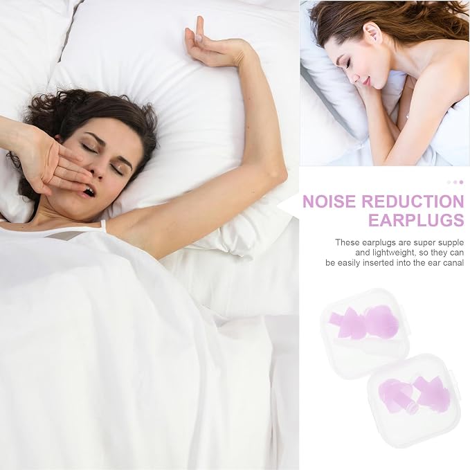 ERINGOGO Noise Cancelling Silicone 2 Pairs Reusable Sound Blocking Snoring Study and Travel