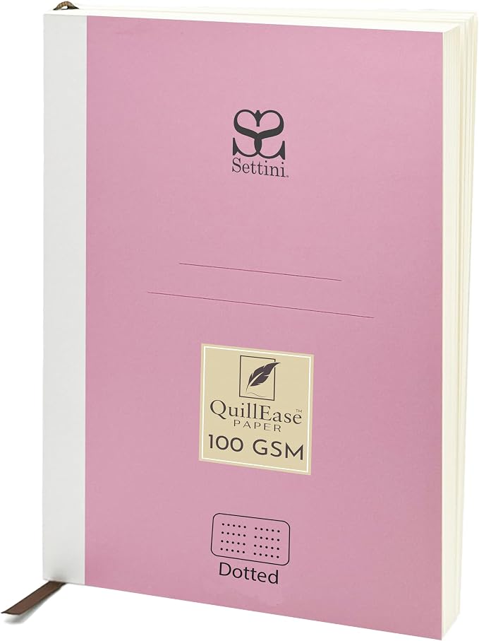 SETTINI® Dot Grid Refill Journal Notebook for Refillable Journals – Premium A5 100 gsm Sheets Dotted Notepad 8.25 x 5.5 Inches with 256 Pages and Helpful Bookmark