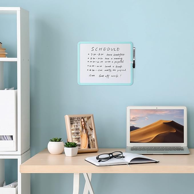 Mr. Pen- Dry Erase Board, 14” x 11” with a Black Dry Erase Marker, Small Mini White Board for Students