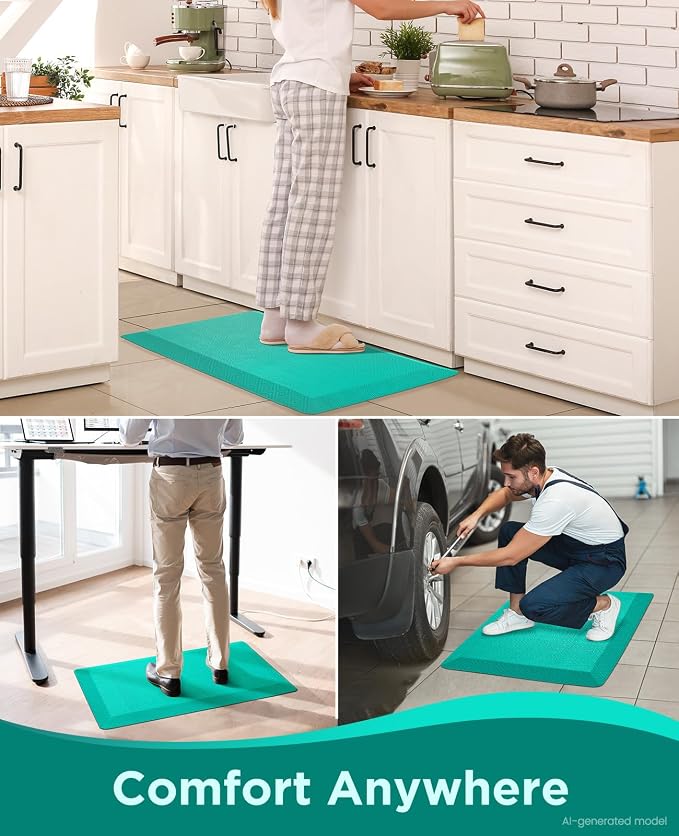 Ophanie Kitchen mats for Floor, 3/4 inch Thick, Kitchen Rugs, 20x39 Anti Fatigue Standing Cushioned Mat,Waterproof,Comfort Ergonomic mat for Office, Home,Sink with 99+ Pairs of Anti-Slip Bottom Ridges