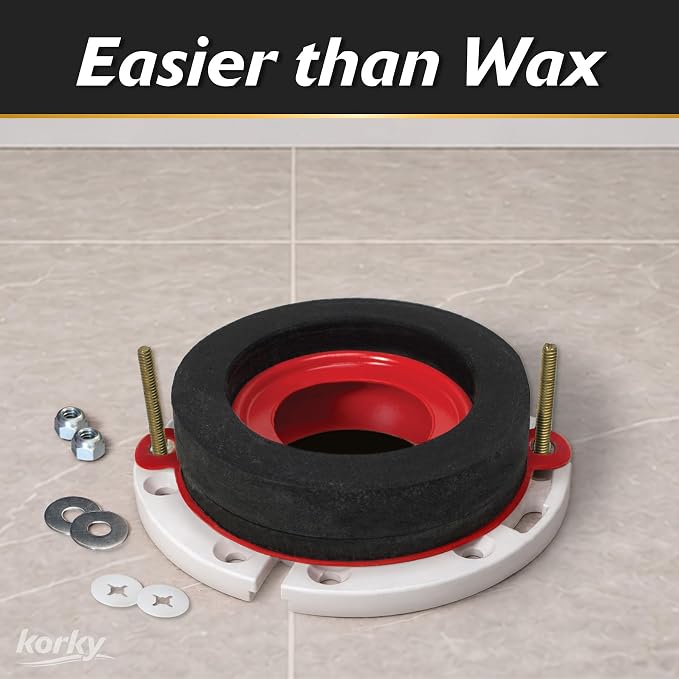 Korky 6000CP Toilet Wax Free Seal Kit with Hardware - 4 Pack