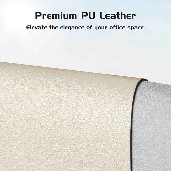 Aothia Leather Desk Pad Protector, Office Desk Mat, Large Mouse Pad, Laptop Desk Pad, Non-Slip PU Leather Desk Blotter, Waterproof Desk Writing Pad for Office and Home (Beige, 55" x 24")