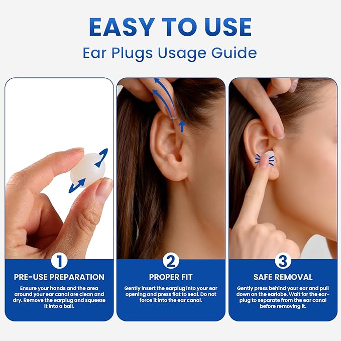 VOISEN Wax Ear Plugs,64 Pcs (32 Pairs) Silicone Ear Plugs Noise,20db NRR,28db SNR Wax Earplugs for Sleeping,Snoring, Swimming, Travel, Concerts and Studying