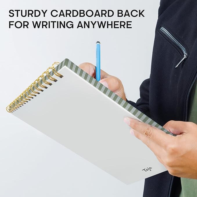 Taja To Do List Notepad - To Do List Notebook for Work with 52 Sheets, 9.8" x 6.5", Undated Daily Planner Perfect for Daily Tasks and Goal Setting, Notepad Suitable for Office, Home & School - Mint Checkered