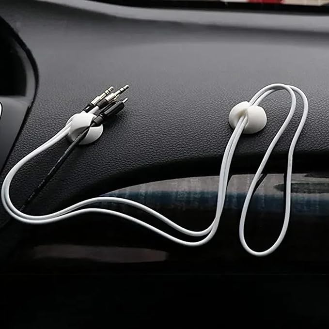 25PCS Desk Organizer,Adhesive Under Desk Cable Management Clips,Cord Organizer,Cable Clips for Nightstand,Wire Holders for Cords, For Home, Office, Car, Cubicle, Nightstand - White