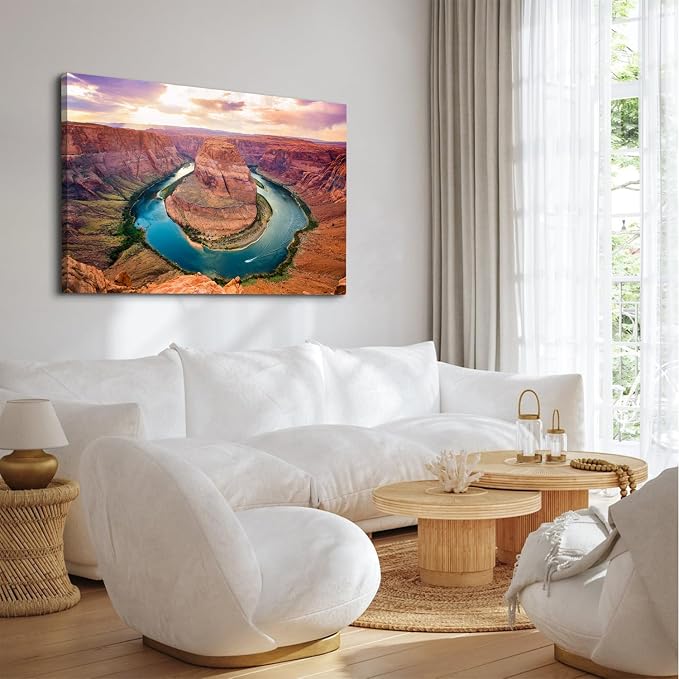Large Nature Canyon Wall Art for Bedroom Wall Decor National Park Landscape Pictures Canvas Prints Sunrise Moment at Colorado River Paintings Living Room Decoration Rock Mountain Poster Artwork 32X48"