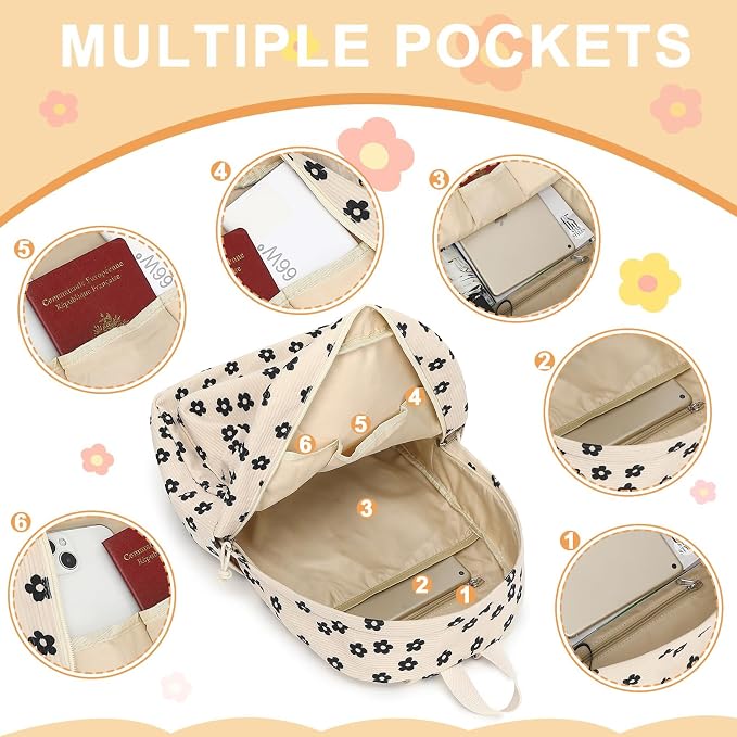 Bluboon Teens Backpack Set Girls School Backpack Lunch Box Pencil Bags Student Bookbags 3 in 1
