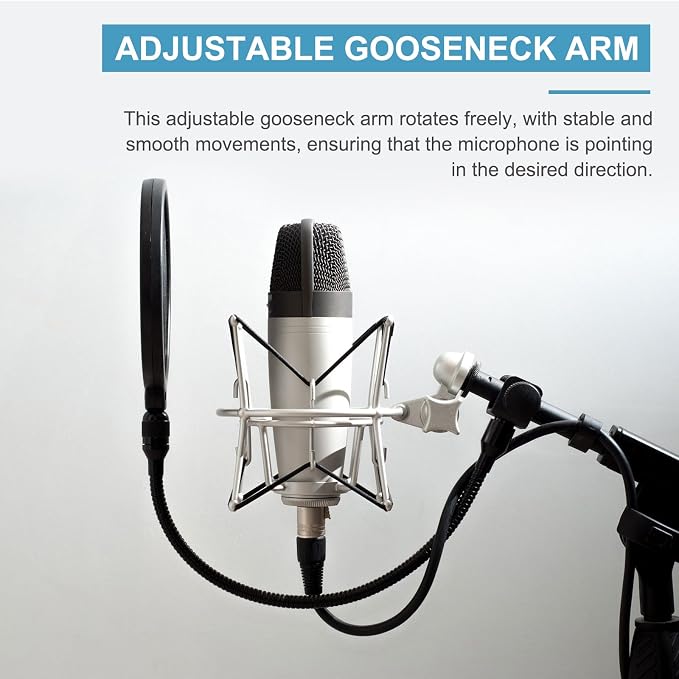 PATIKIL 6" Gooseneck, 2Pcs 1/4"-20 Female to Male Thread Metal Universal Hose Flexible Arm Gooseneck Tube Extension Holder for Action Camera, Phone, Microphone, Black