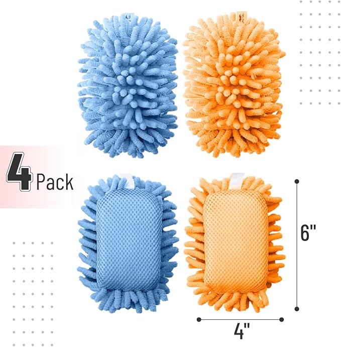Mr. Pen- Magnetic Microfiber Shag Whiteboard Erasers, 4" x 6", 4 Pack, Dual Surface, Washable Large Dry Erase Board Cleaner for Chalk, Marker, Classroom, Office, Home