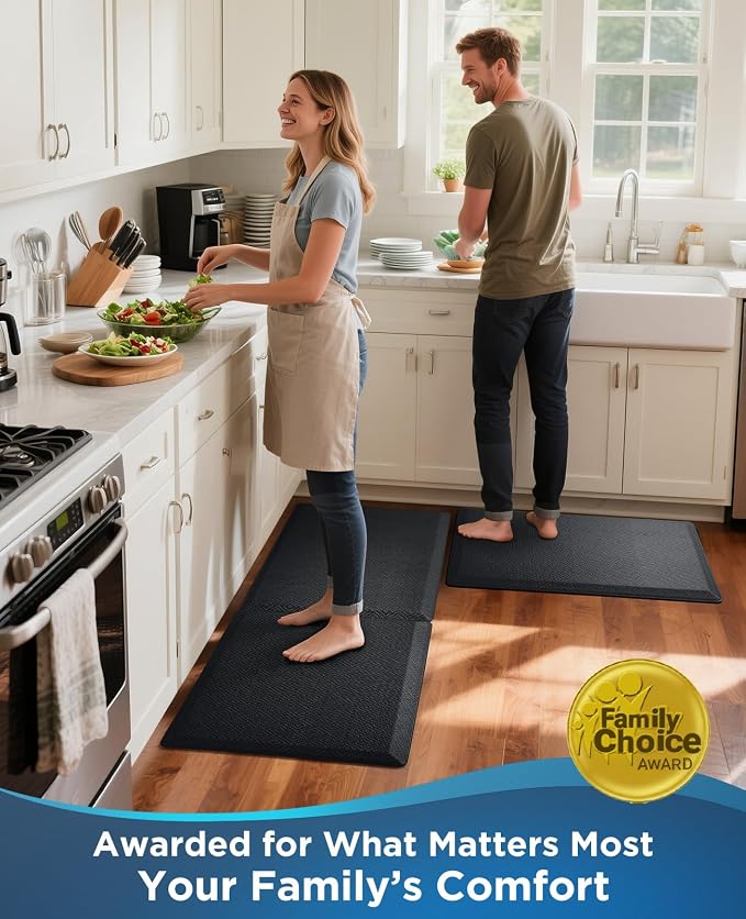 Ophanie Kitchen Mats for Floor, 1/2 inch Thick, 20x32 Anti Fatigue Cushioned Mat,Kitchen Rugs,Waterproof,Comfort Ergonomic Standing Mat for Office,Home,Sink with 99+ Pairs of Anti-Slip Bottom Ridges
