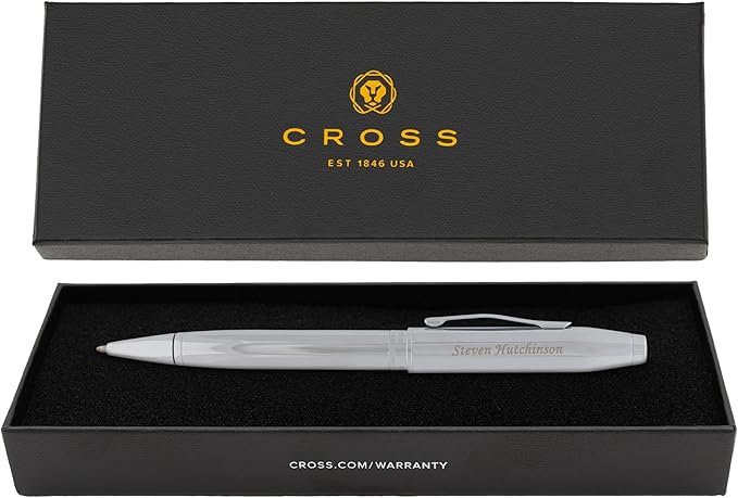 Cross Foundry Ballpoint Pen with Personalized Engraving - Polished Chrome - Gift for Graduation, New Job, Corporate Recognition, or Years of Service