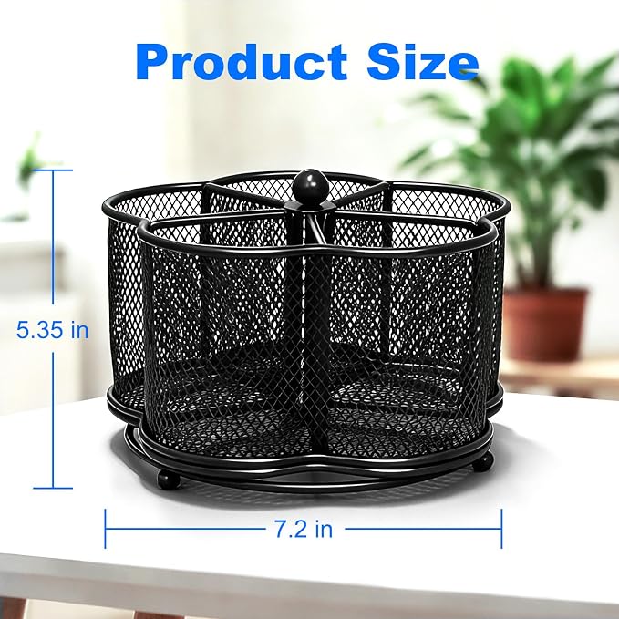 Pen Holder for Desk,360-Degree Rotating Pencil Organizer | Art Supplies/Marker /Desk Organizer,Mesh Rotating Pencil Holders & Pen Holders,for Office Home School