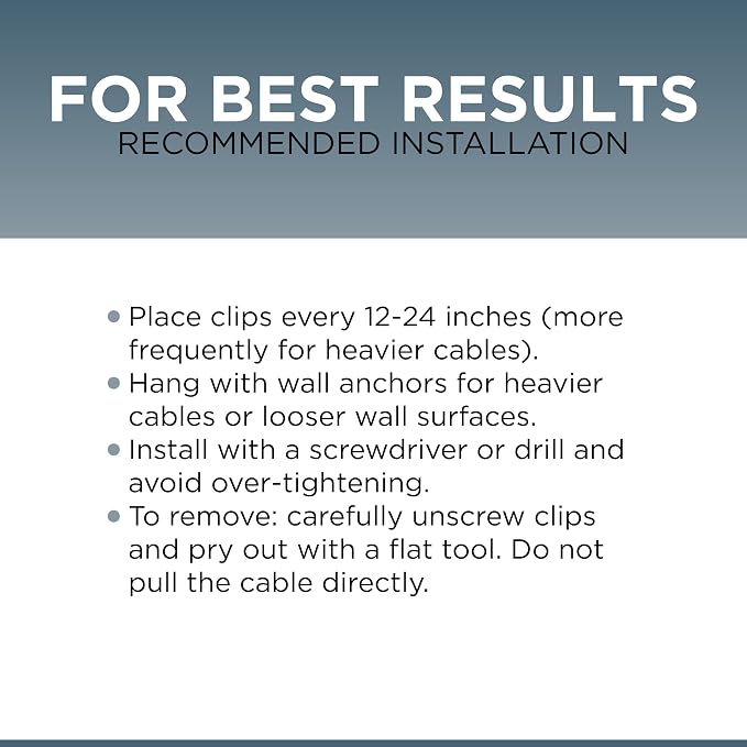 THE CIMPLE CO Dual Cable Clips with Screws - 1/2 Inch Coaxial Cable Clamps Outdoor - Exterior Cord Management for Coax, CAT Ethernet, Electrical Wire - Screw Clamps for Wires on Wall - 100 PCS, Black