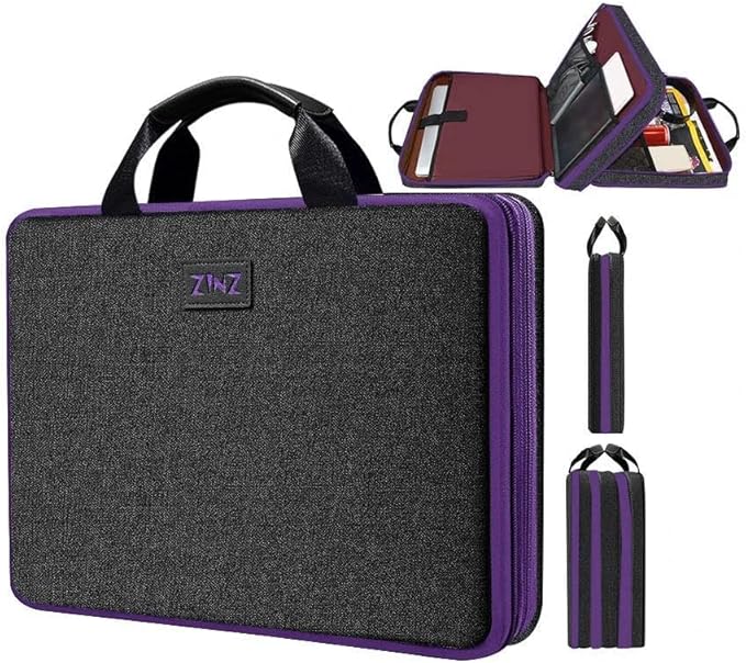 ZINZ Slim Expandable Laptop Case 15.6 Inch Sleeve Upgraded Protective Durable Recycled Carrying Case Compatible with MacBook 15" & 16" and Most 15" 15.6" 16" Notebook,BK01PU01