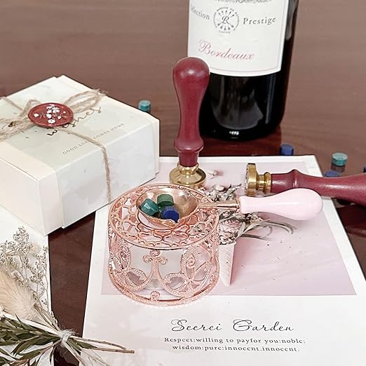 Sealing Wax Kit, Wax Seal Warmer with 24 Colors 600pcs Beads, Spoon and Metallic Pen, for Spring Gift and Decoration