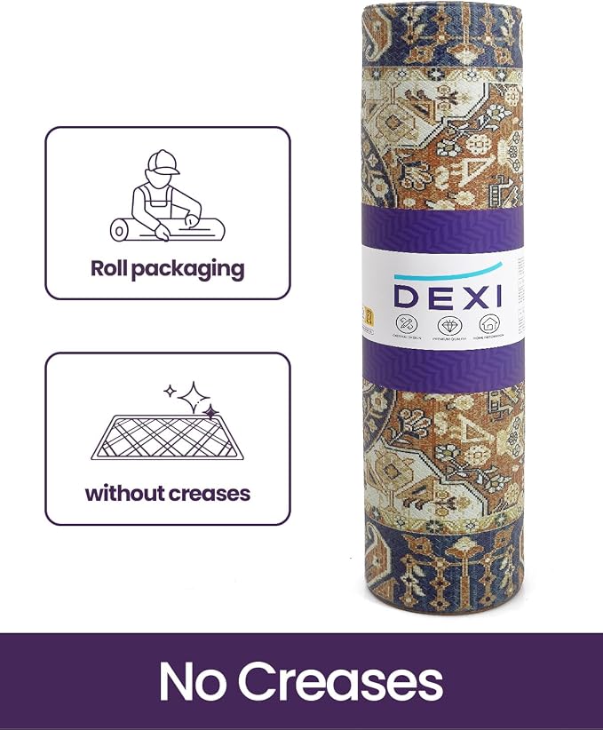 DEXI Kitchen Mats for Floor Cushioned, 23x35 Wide Runner Rug Non Slip, Waterproof Soft Comfort Standing Padded Anti Fatigue Decorative, Brown Beige