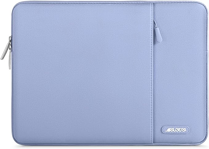 MOSISO Laptop Case 15 inch, 15 inch Laptop Sleeve Compatible with MacBook Air M5 A3448 M4 A3241 M3 A3114 M2 A2941 2026-2023, Dell XPS, Polyester Vertical Computer Sleeve Bag with Pocket, Pastel Blue