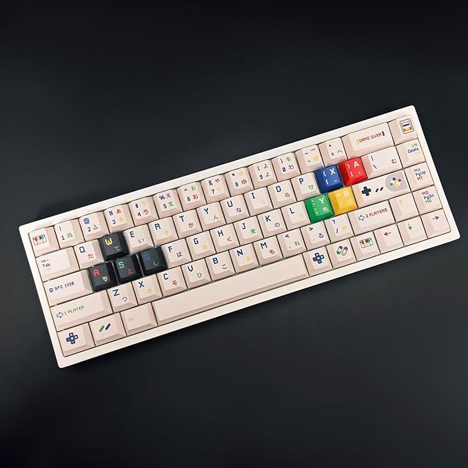 141 Keys Retro PBT Keycaps Set, No Tear, Never Fades, Elegant Gift Box for Mechanical Keyboard, Virgin Cherry Profile Key Caps (Typing,Gaming,Anime Themed) Ergonomic (Fit All Layout 100% 75% 65% 60%）