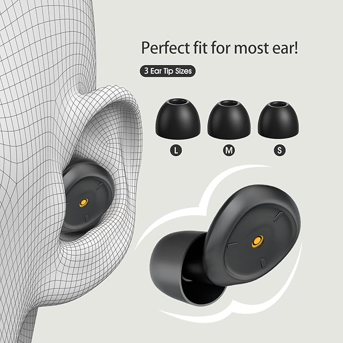 Ear Plugs for Sleeping Noise Cancelling:Reusable Ear Plugs for Noise Reduction for Snoring/Concerts/Travel/Shooting,Soft Silicone Sleep Earplugs with 6 Ear Tips & Bag(Black)