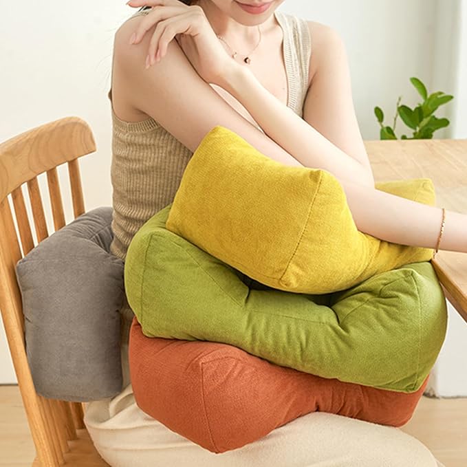 Back Pillow for Chair, Lumbar Support Pillow for Office Chair Lower Back Pain Relief Soft Cushion Car Bed Couch Sitting High Elasticity (Yellow, 35cm*16cm*20cm)